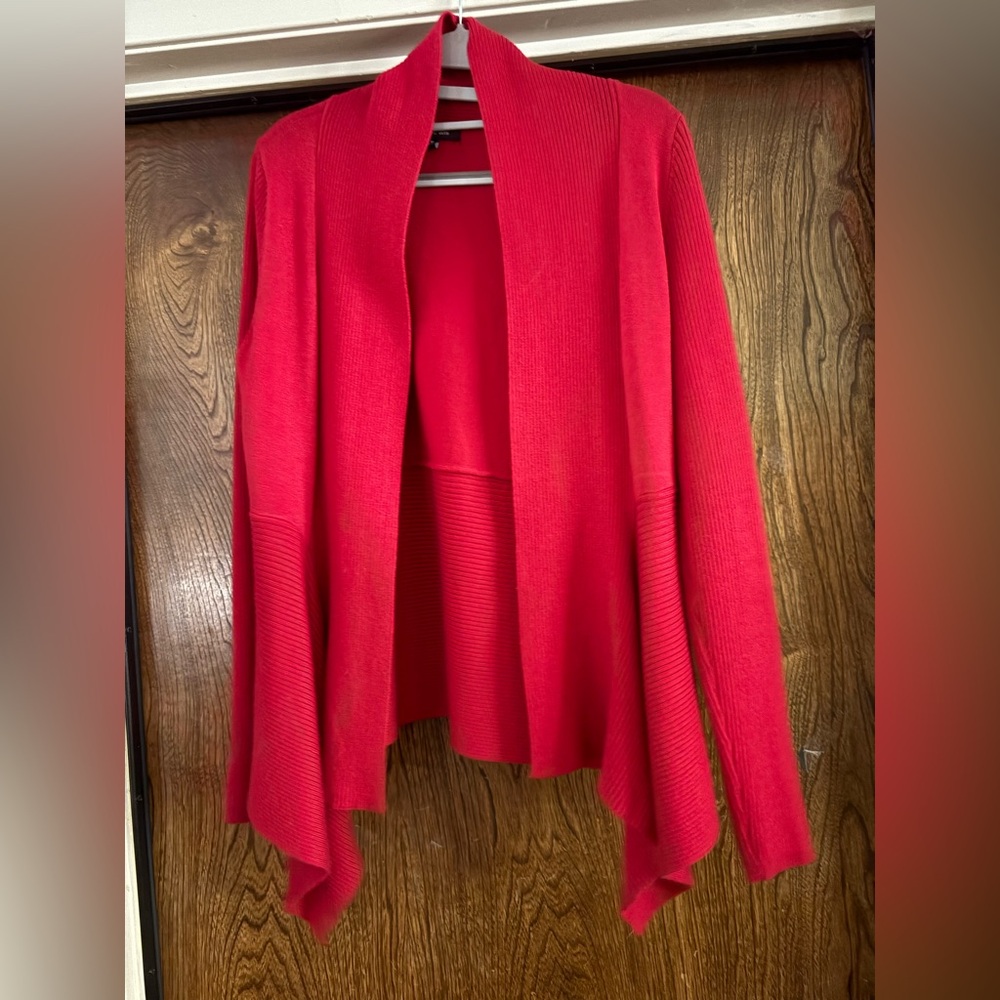 Red Open Front Women's Sweater